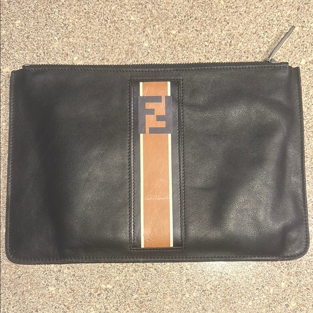 Fendi Black and Brown Men's Clutch Bag